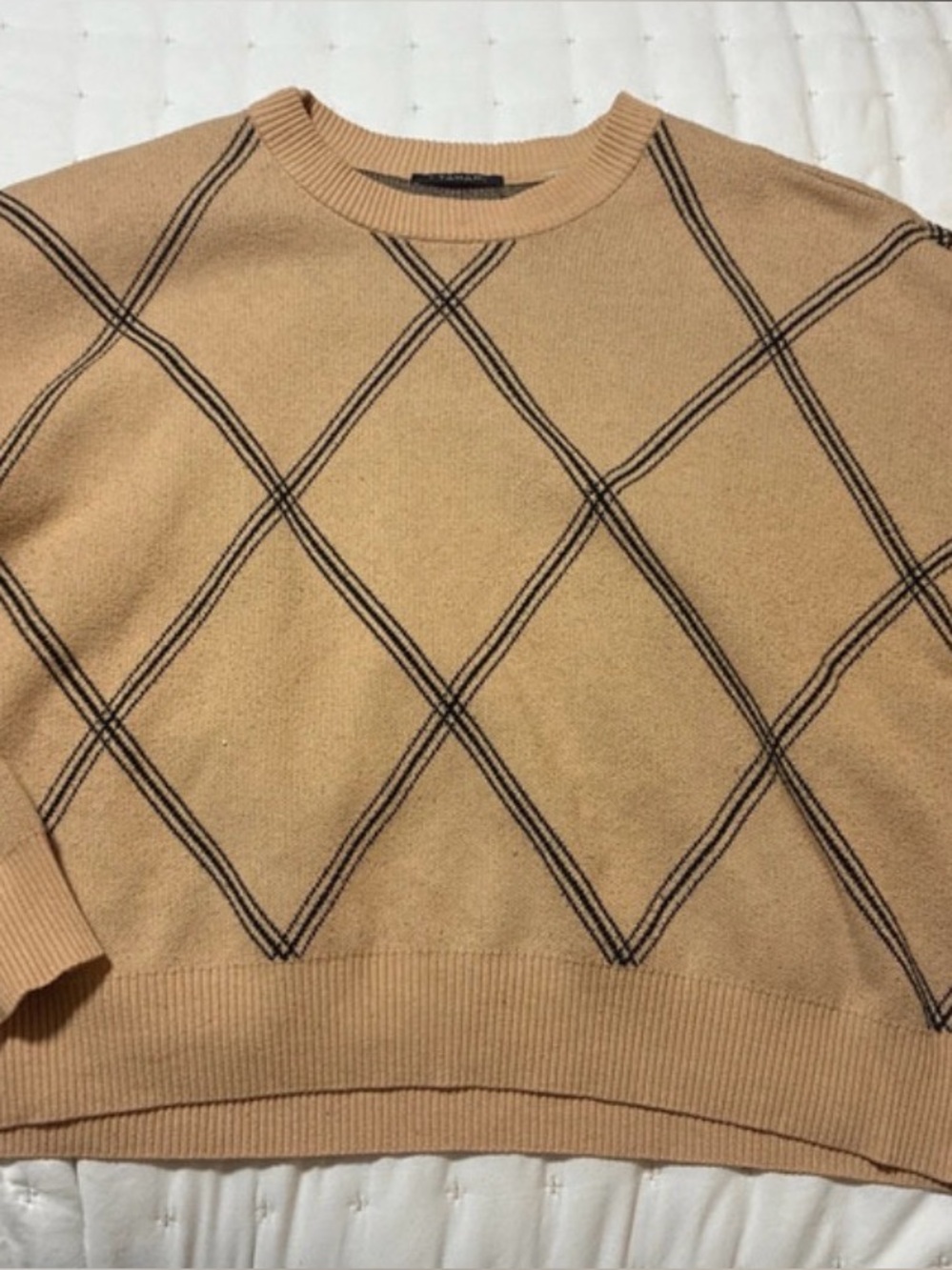 Women’s Tahari Diamond-Pattern Crewneck Sweater